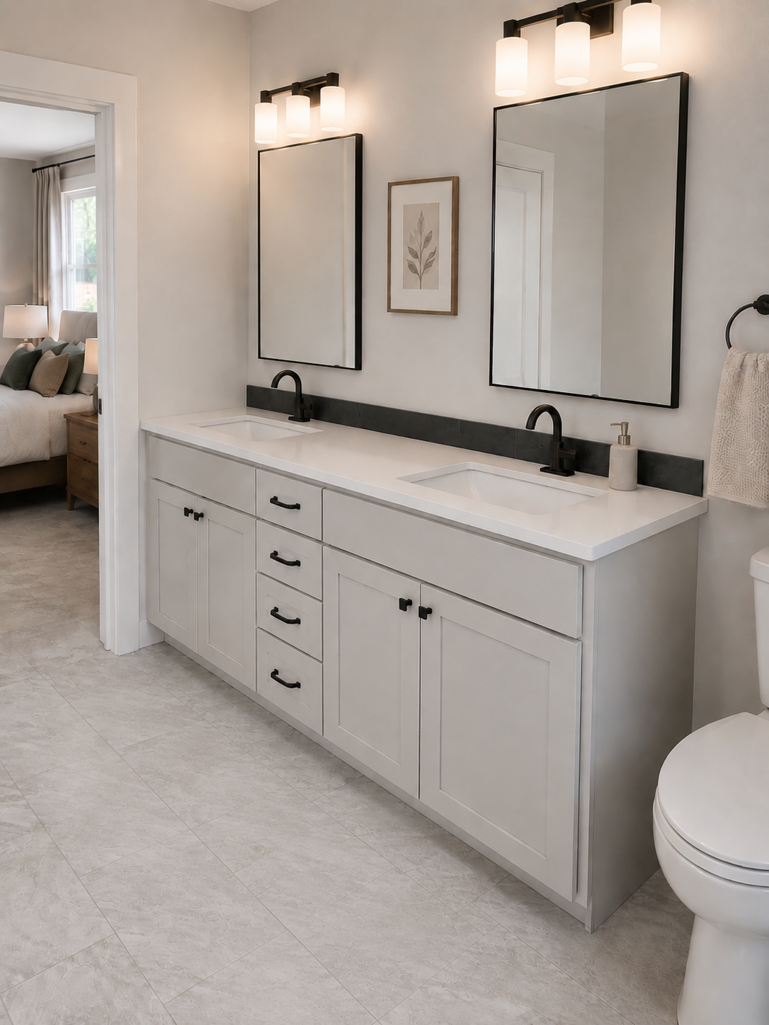 Painted Half-Overlay Vanity — Maxwell, IA